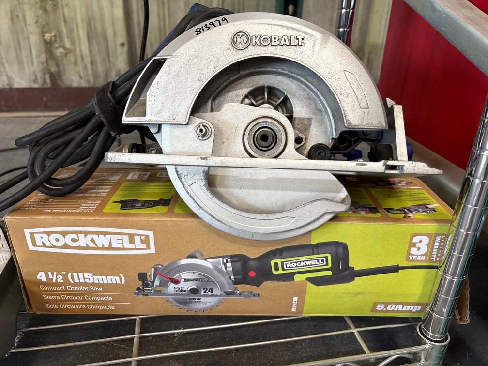 Rockwell 4 1/2in Compact Circular Saw and Kobalt 7 1/4in Circular Saw, 2pcs