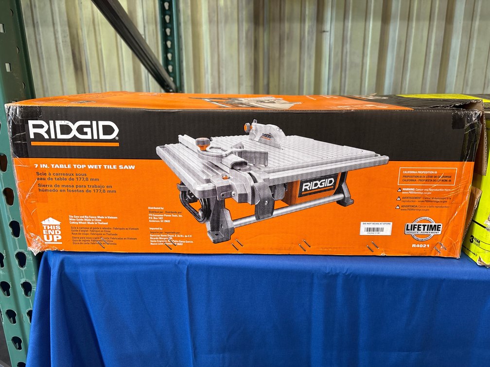 Ridgid 7in Table Top Wet Tile Saw