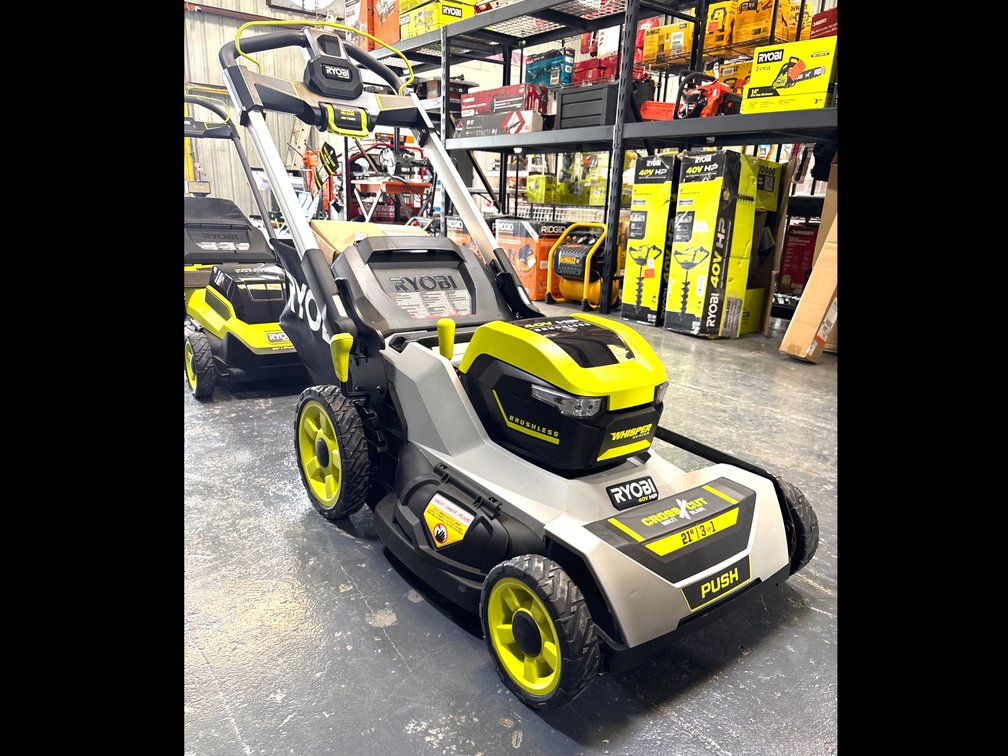 Ryobi 40V HP 21in 3in1 Cross Cut Push Mower, includes Batteries and Charger