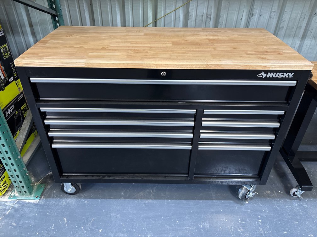 Husky 52in 9 Drawer Mobile Workbench, 24.5in Deep
