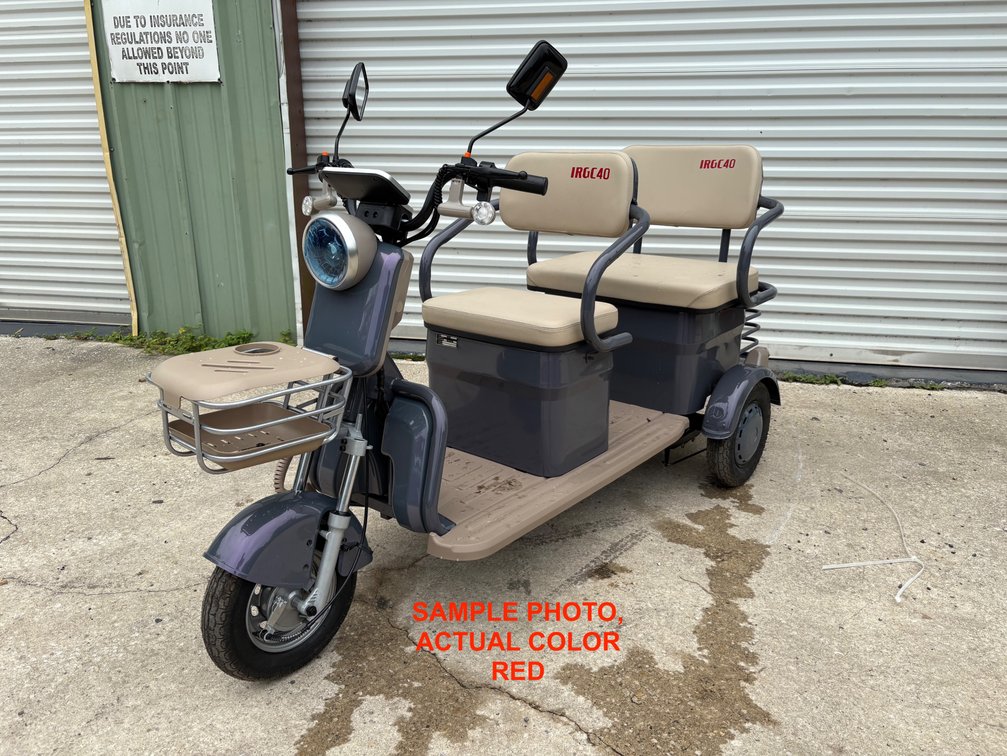 Unused 2025 IR IRGC40 3-Wheel 64V Electric Cart, includes Charger, Assembly Required (RED)