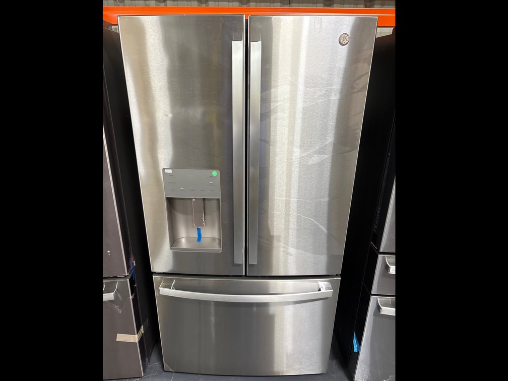 GE 25.6 Cubic Ft French Door Refrigerator, Includes Warranty, model gfe26jymxffs 