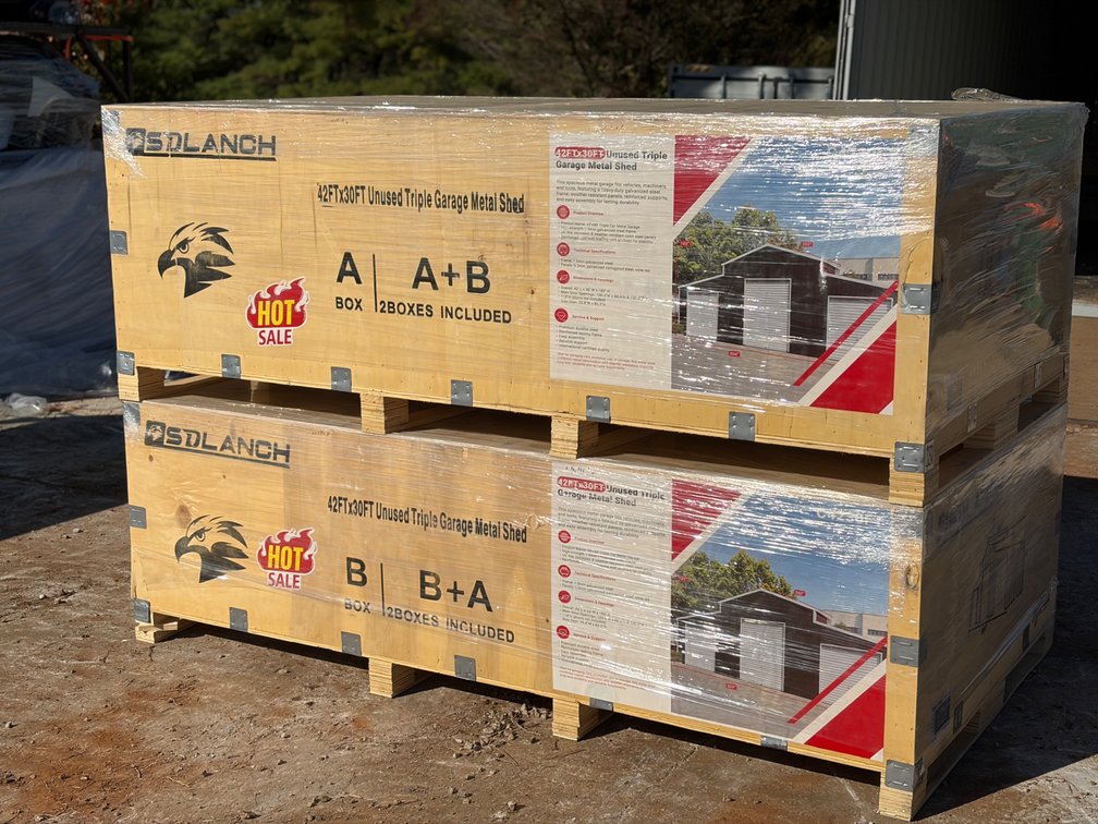NEW 42FT X 30FT Triple Car Garage Kit