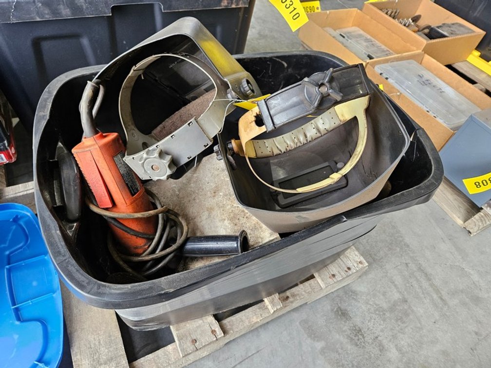 Tote Of Welding Tools And Supplies