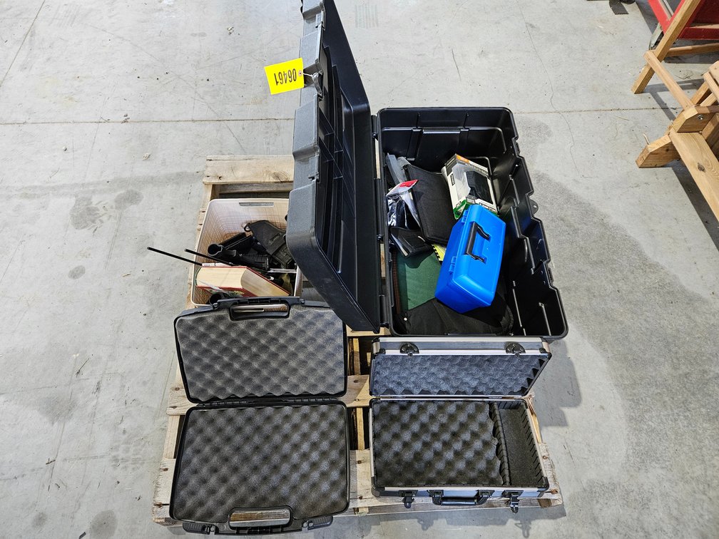Pallet Of Pistol Cases And Holsters