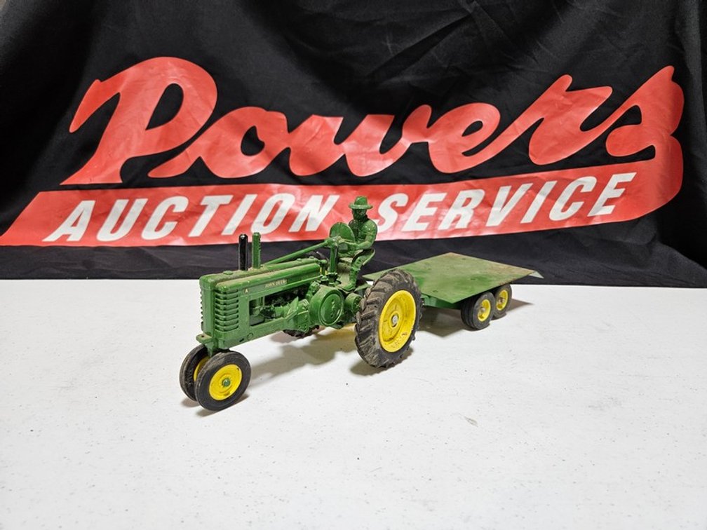John Deere Model A Tractor And Flat Bed Trailer