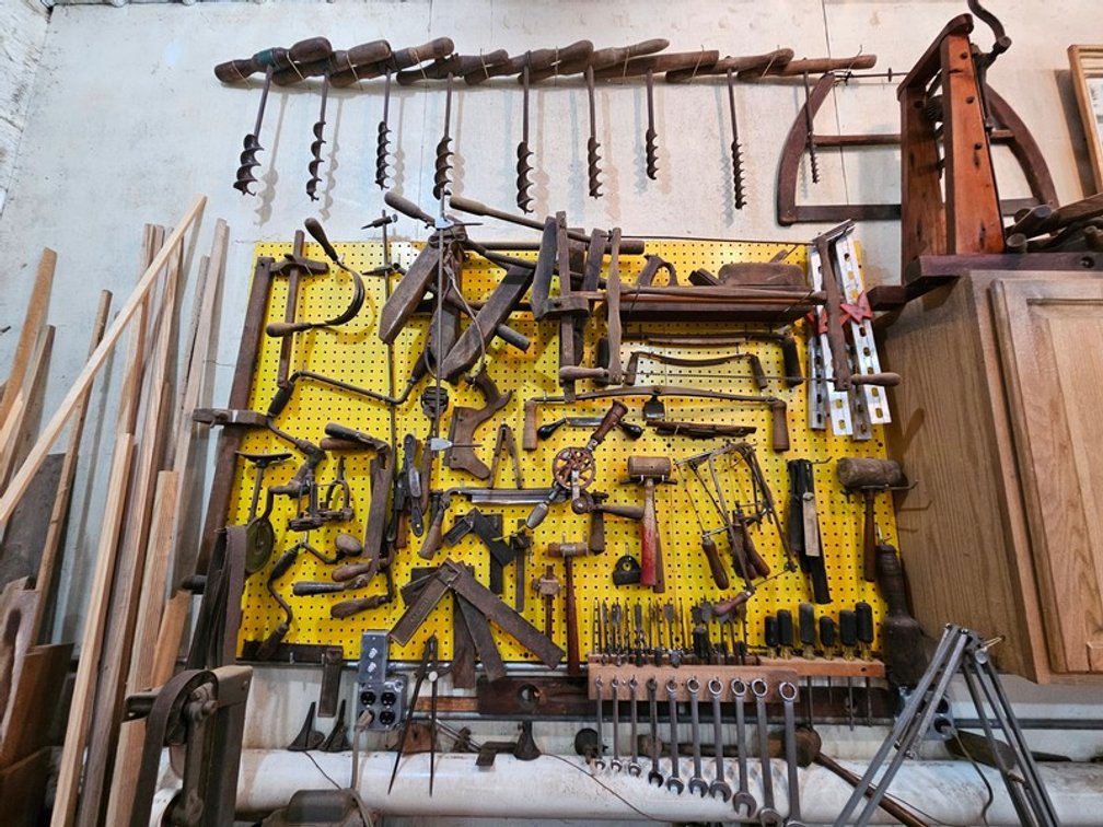 Peg Board Of Antique Tools