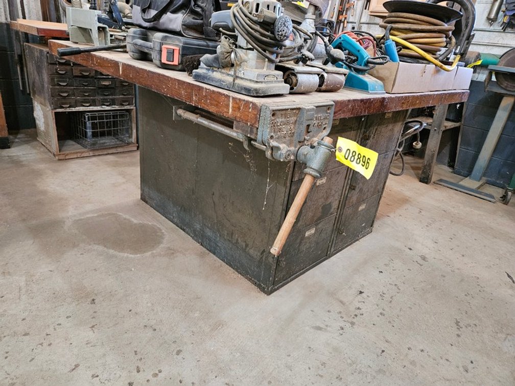 Wood Working Bench w/ Cabinets
