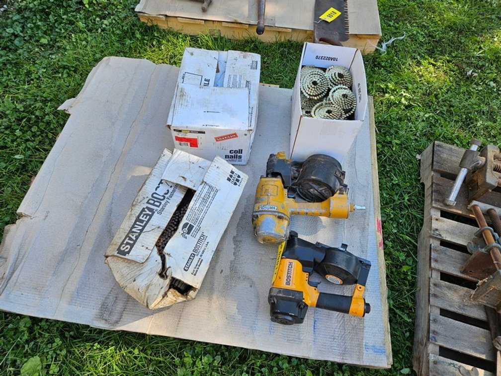 Pallet Of Coil Nails And Guns