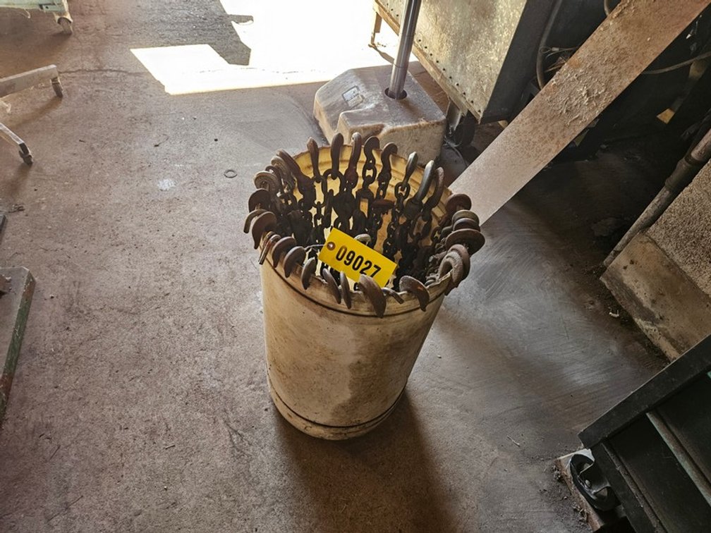 Bucket Of Chains And Hooks