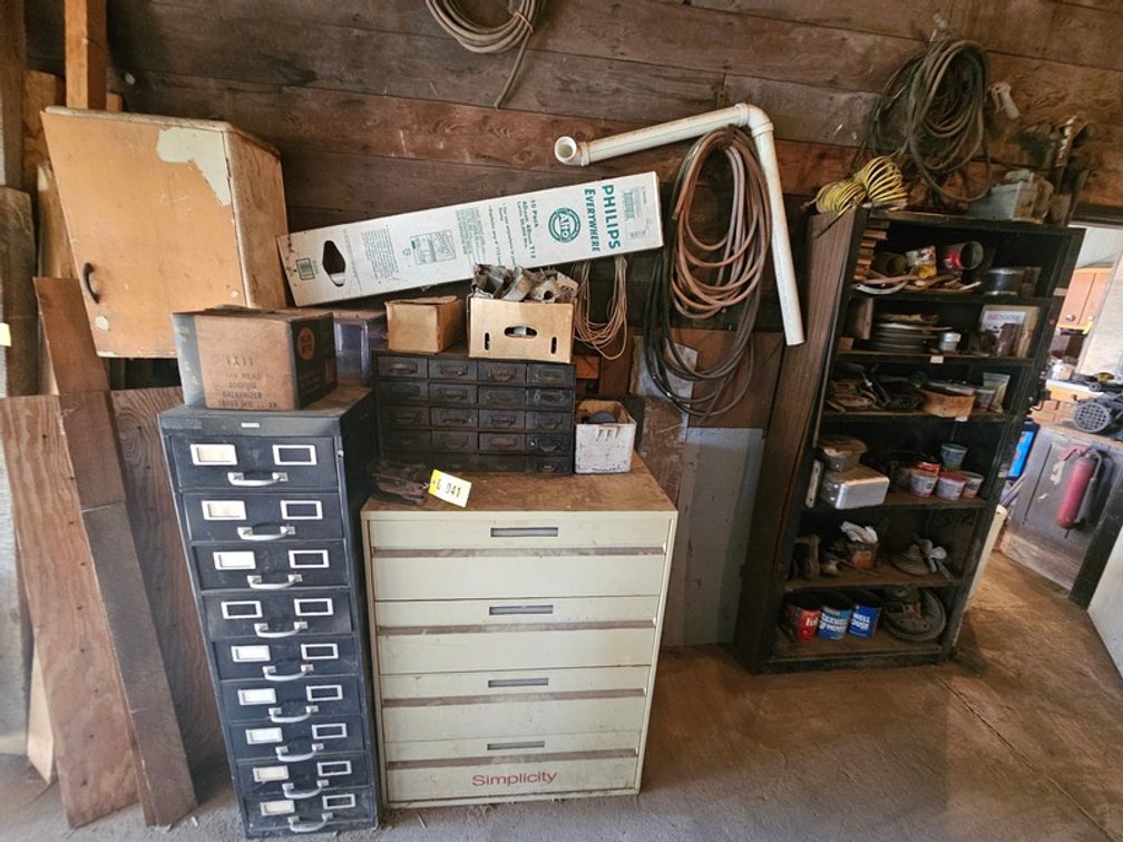 Wall Of Cabinets And Their Contents