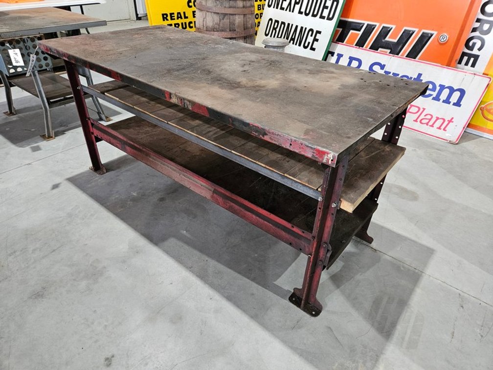 72"x32" Metal Work Table With Shelf