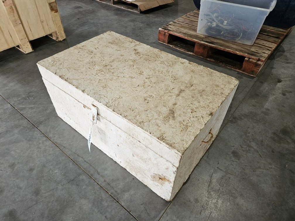 Wooden Box With Leather Straps Inside