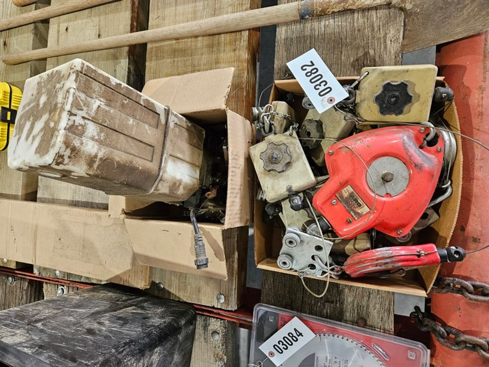 Box Of Assorted Balancers And Tools