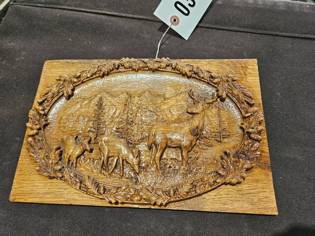 Deer In Woods Carving