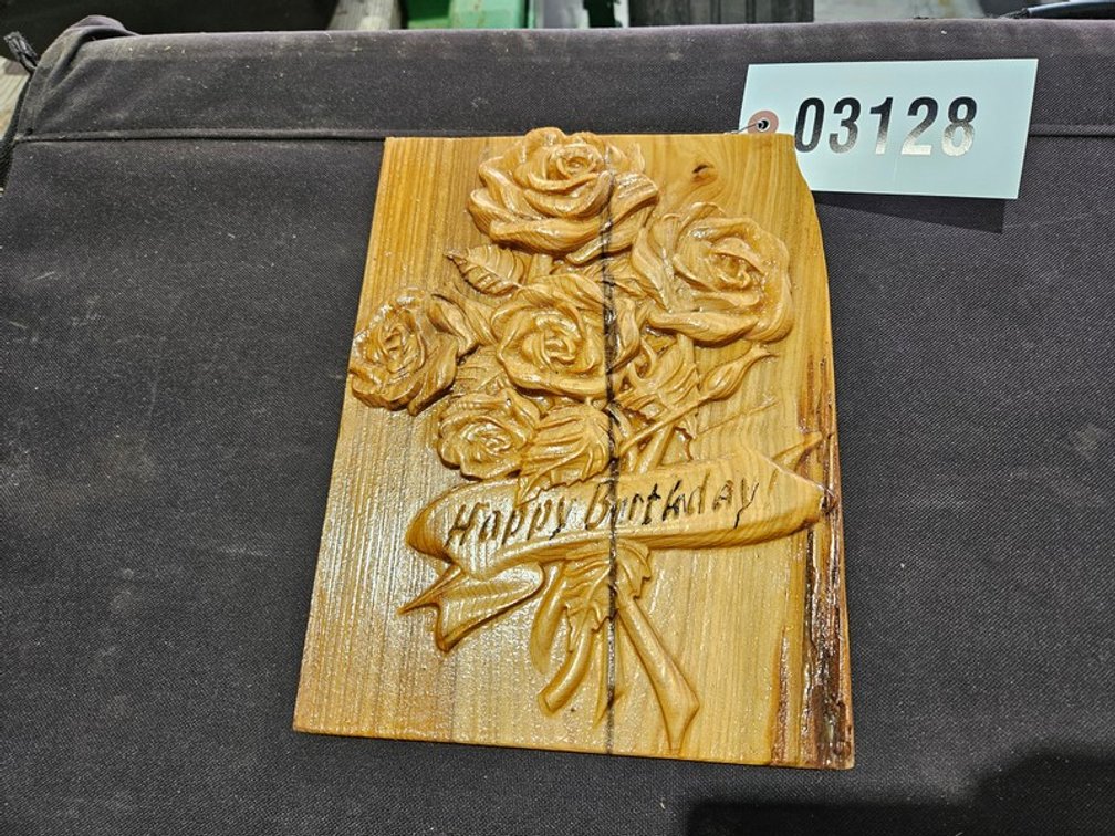 Happy Birthday Wood Carving