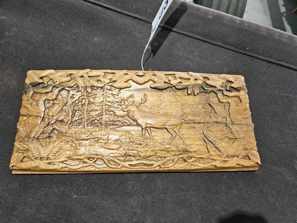 Elk In Woods Carving