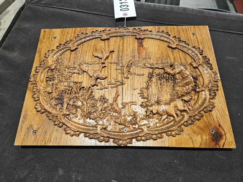 Duck Hunting Wood Carving