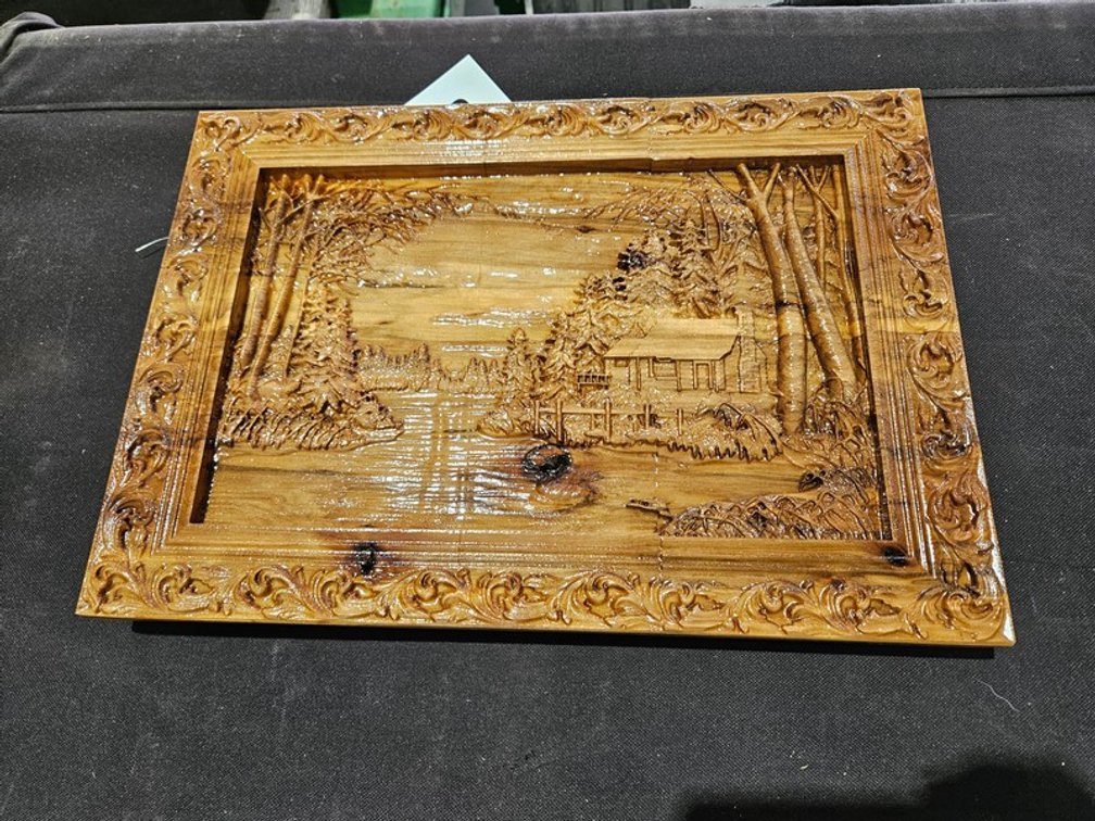 Cabin In The Woods Wood Carving