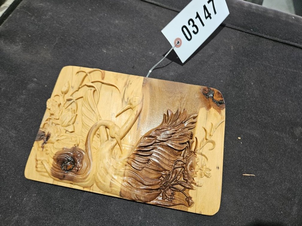 Pair Of Swans Wood Carving