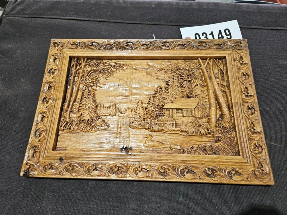 Cabin On The Lake Wood Carving