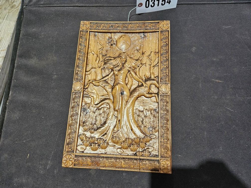 Lady In The Tree Wood Carving