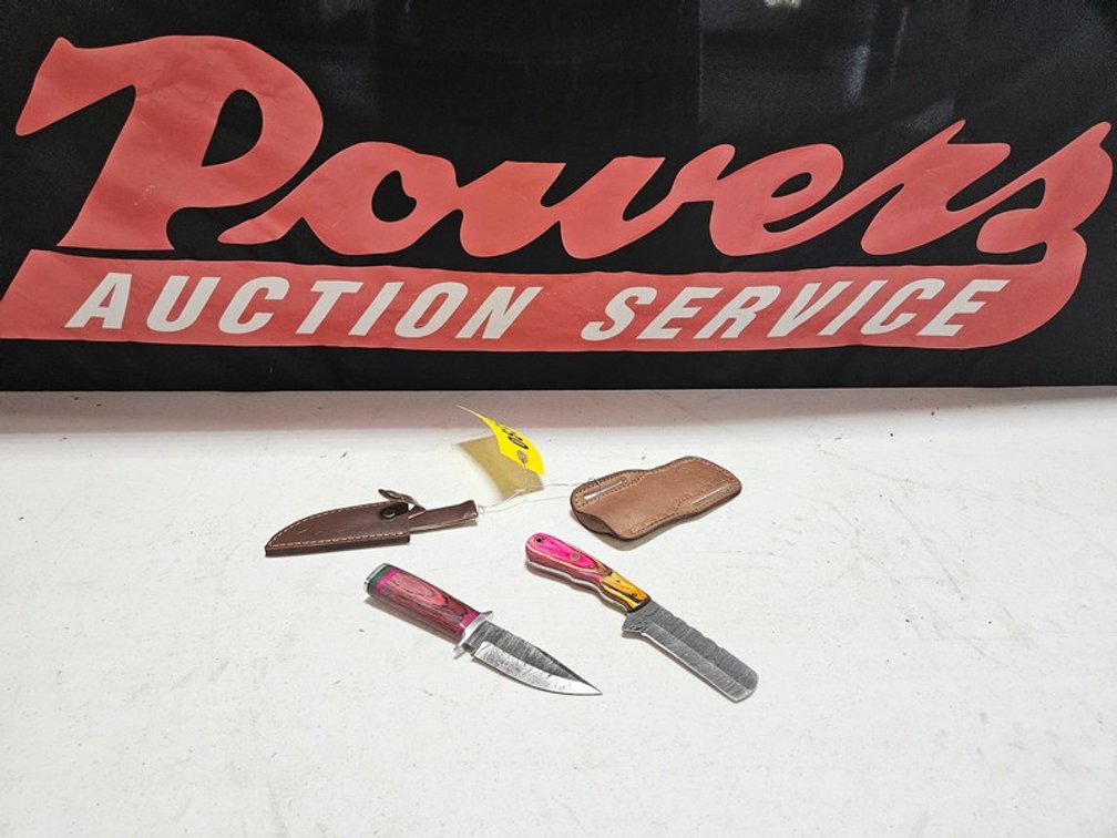 (2) Knives With Leather Sheaths
