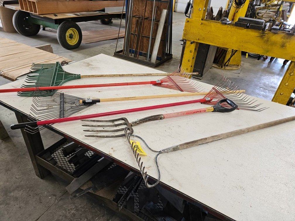 Rack Of Assorted Yard Tools