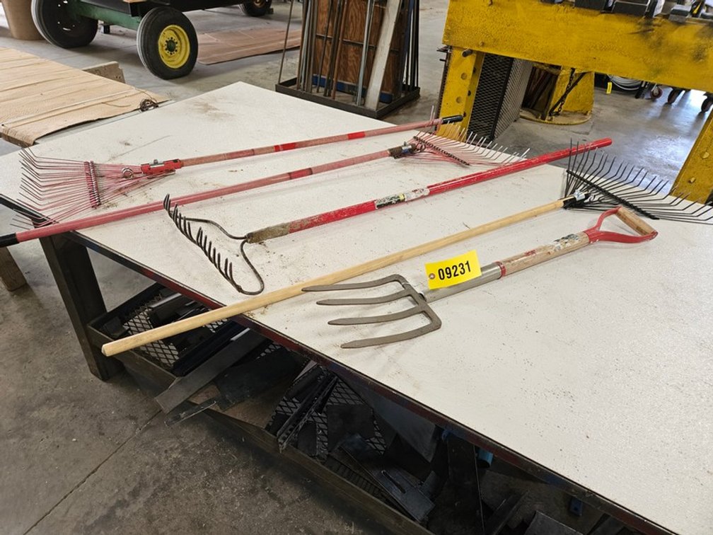 Rack Of Assorted Yard Tools