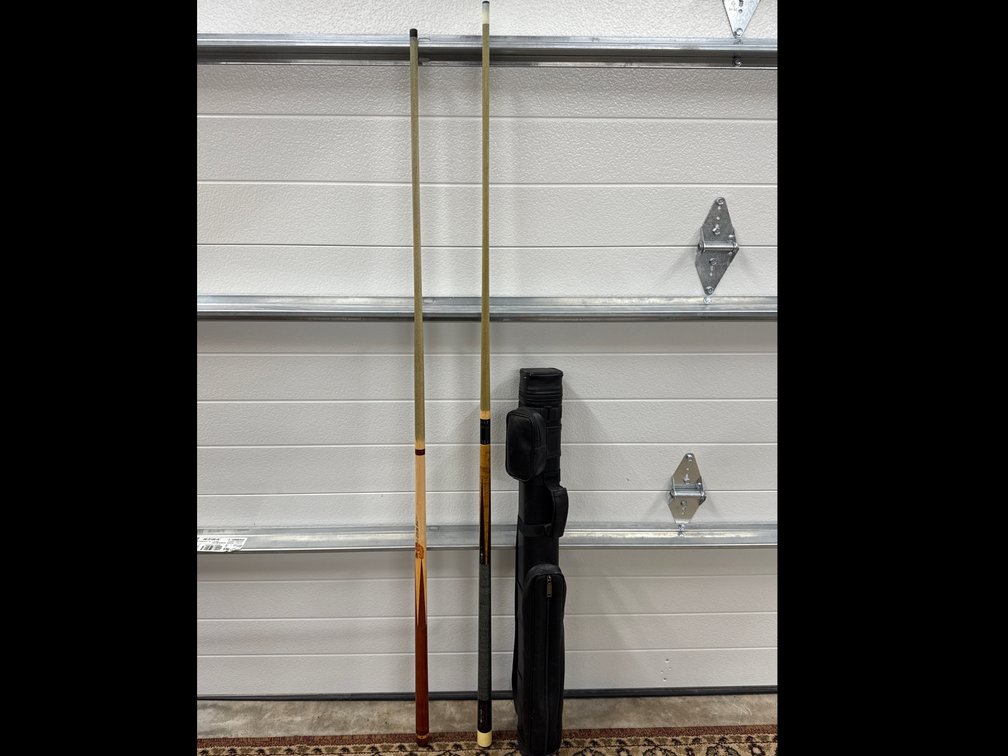 Vintage Pool Cues (2) & Carrying Case