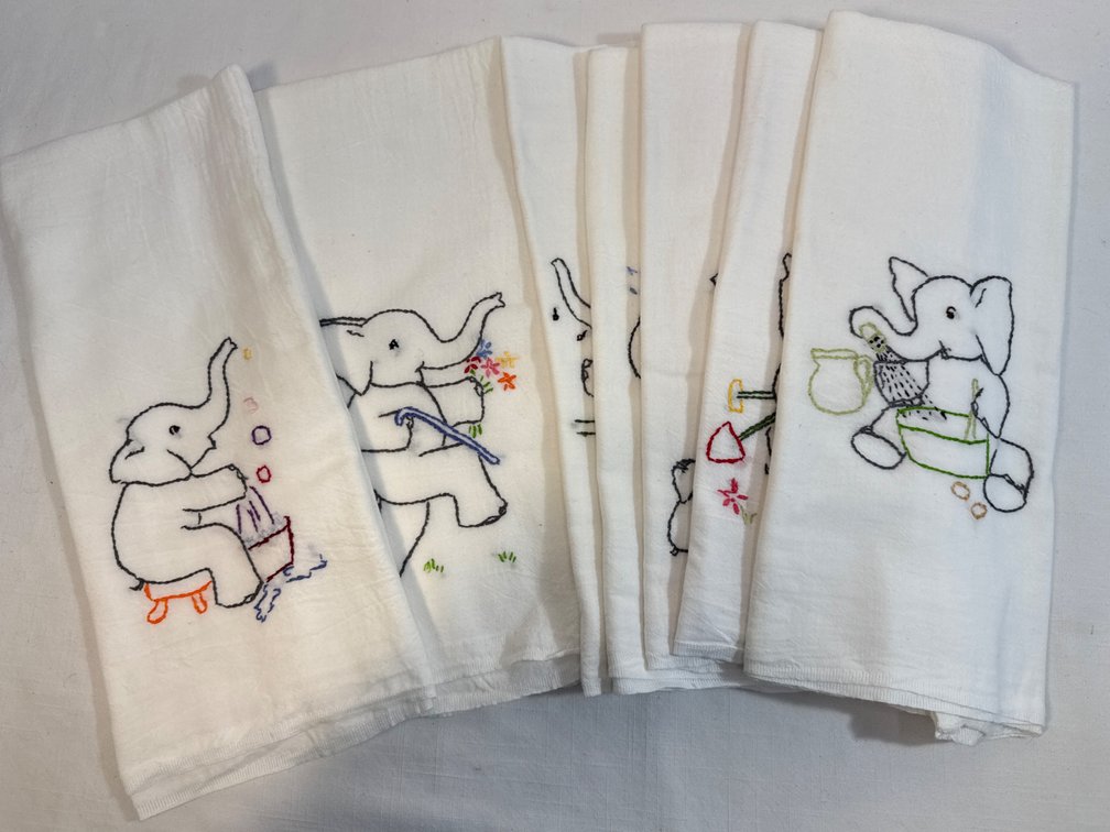 Hand-Embroidered Tea Towels (7)