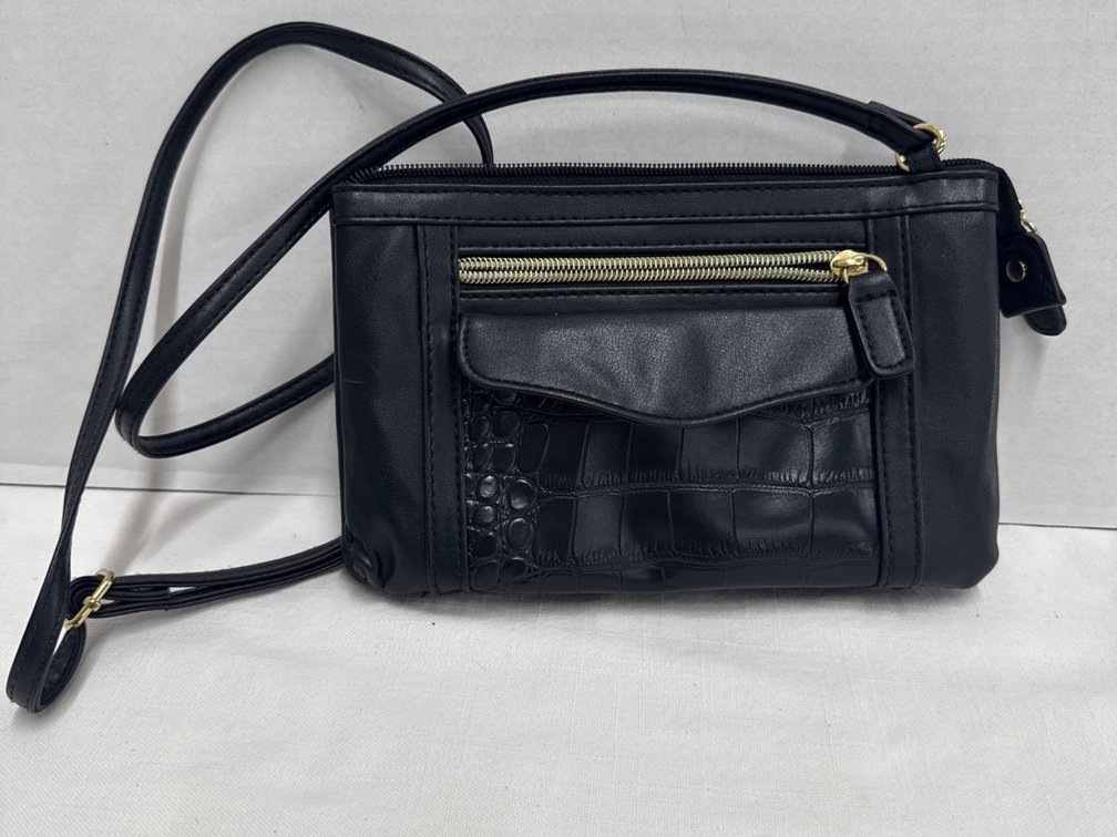 Black Leather Wallet Purse