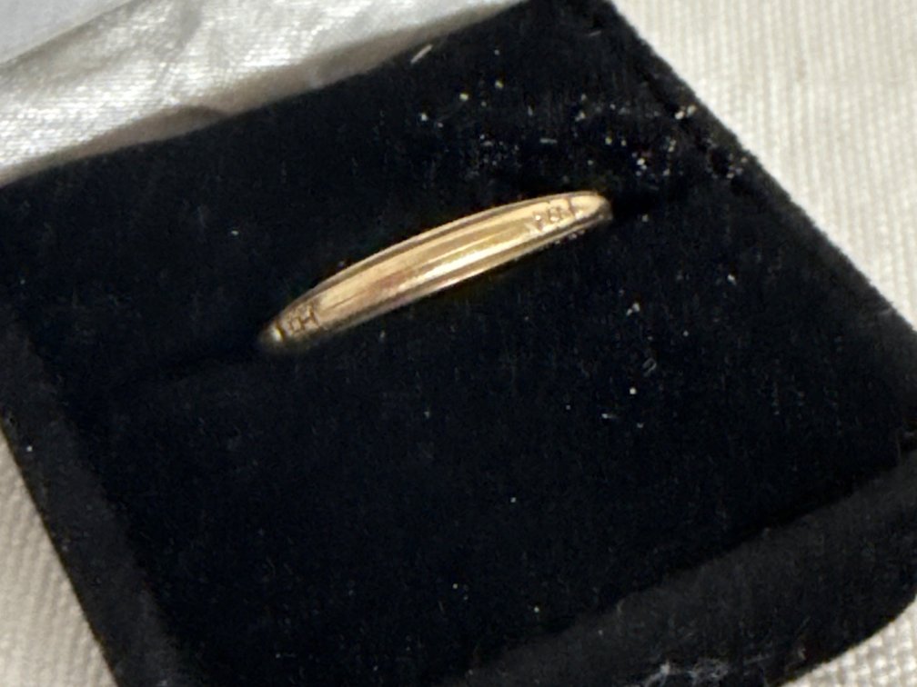 Vintage 14K Gold Edged Floral Band