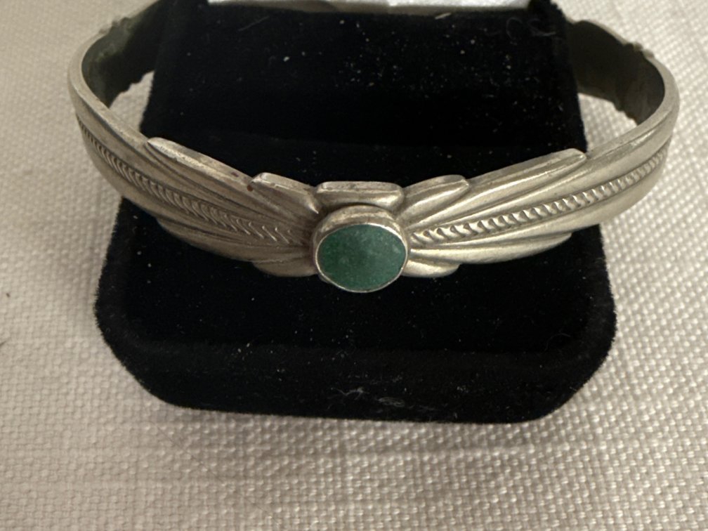 Sterling Silver & Malachite Cuff Bracelet