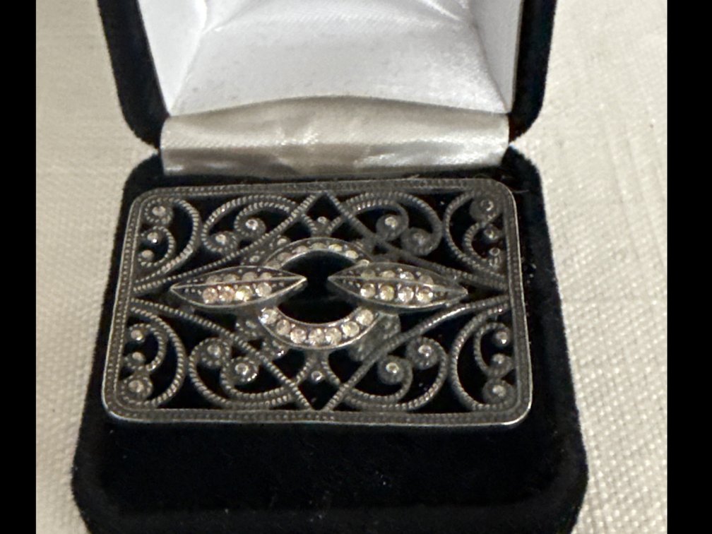 Silver Rhinestone Brooch