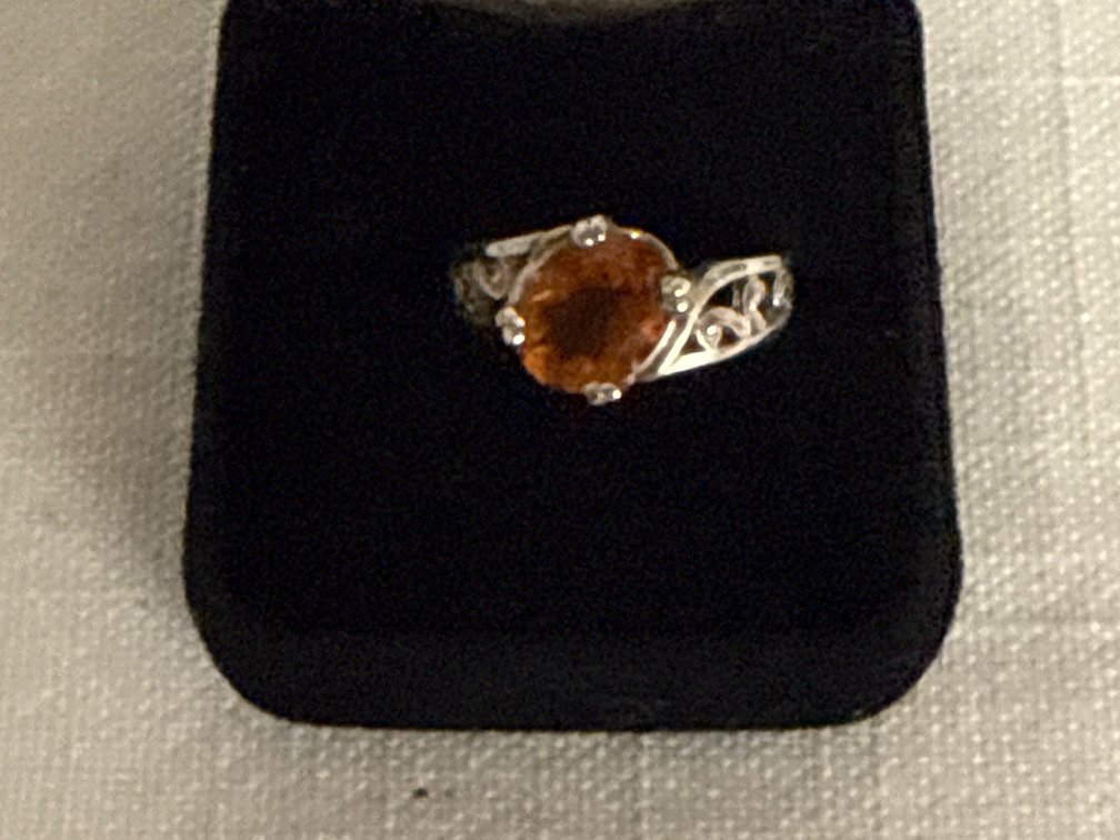 Silver & Amber Ring