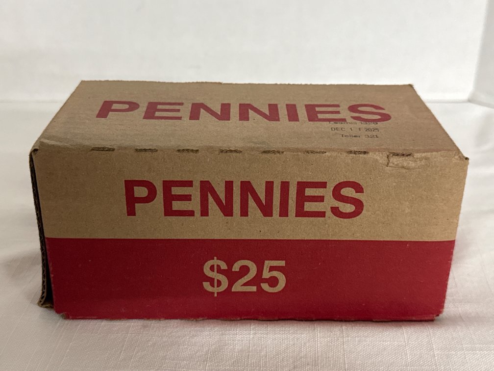 Box of Sealed "2,500" Pennies