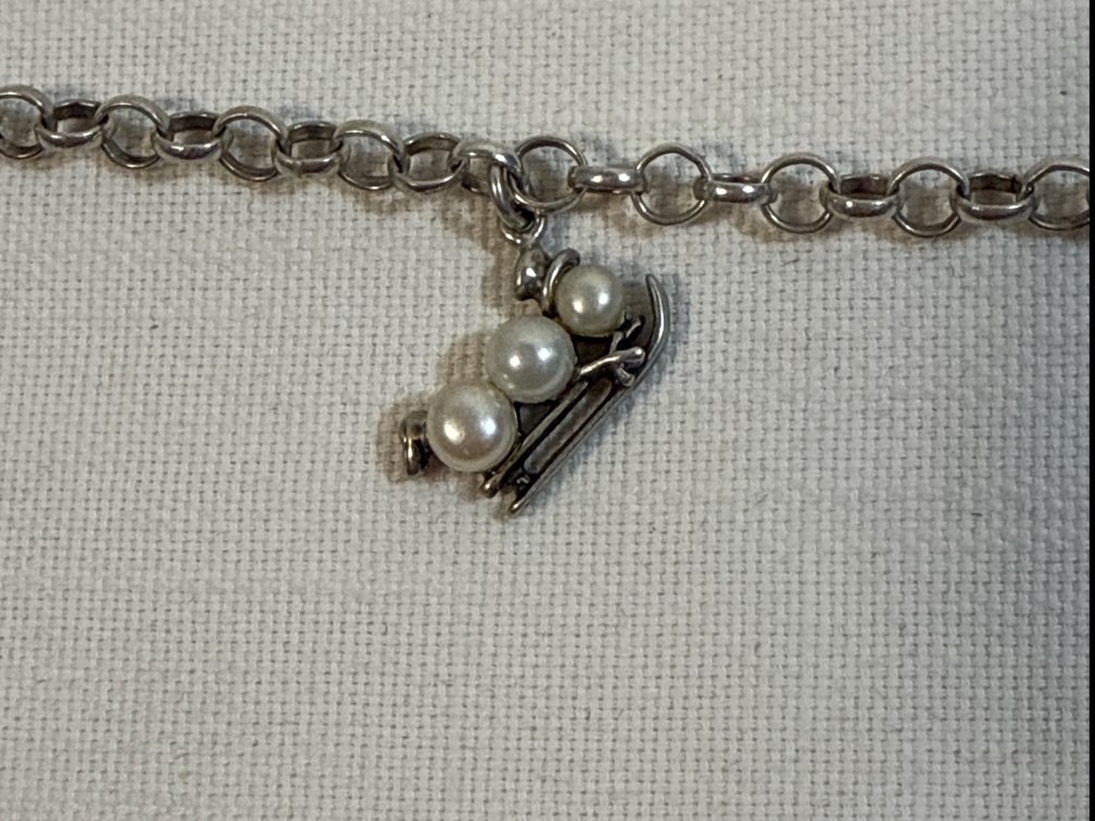 Silver "925"  & Pearl Snowman Bracelet