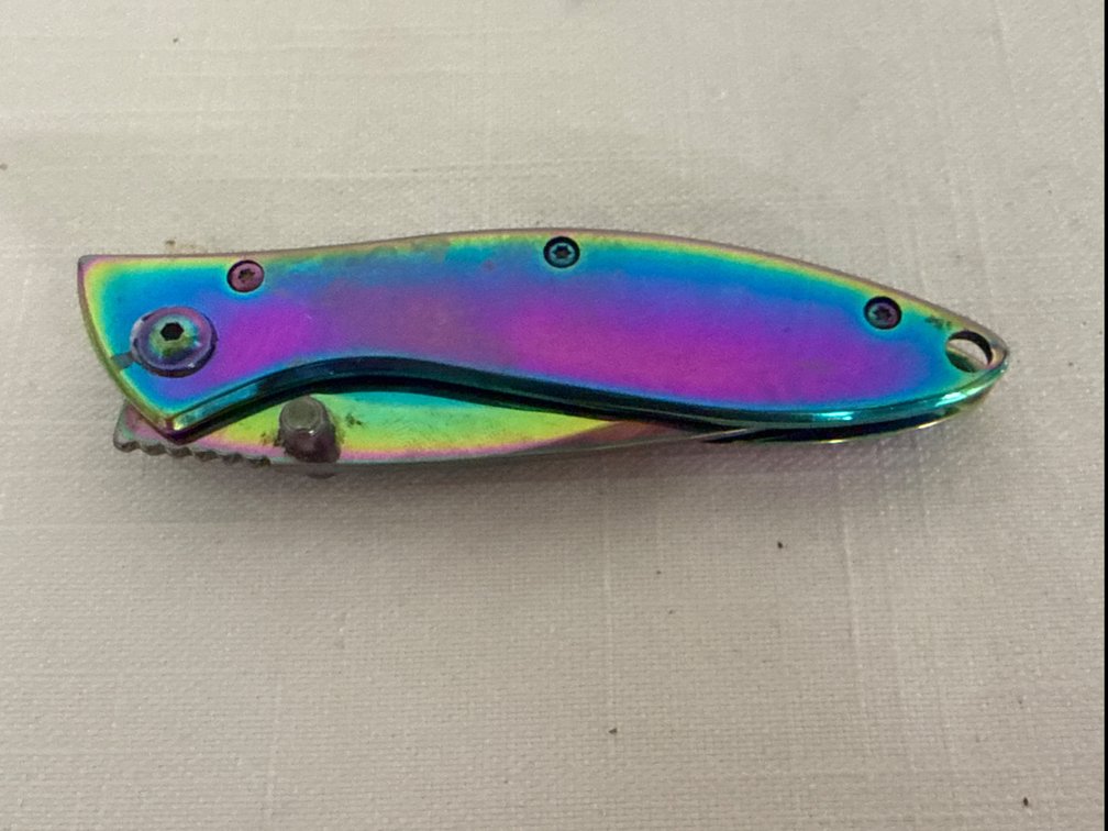 Rainbow Finished Pocket Knife
