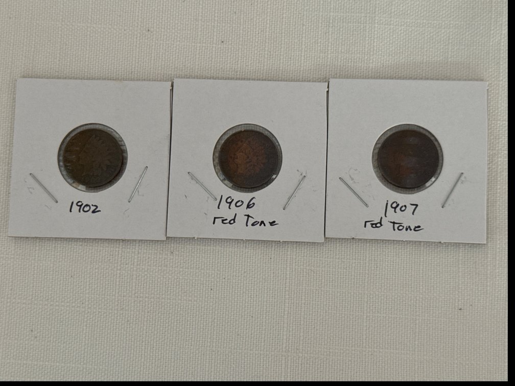Antique Indian Head Pennies (3)