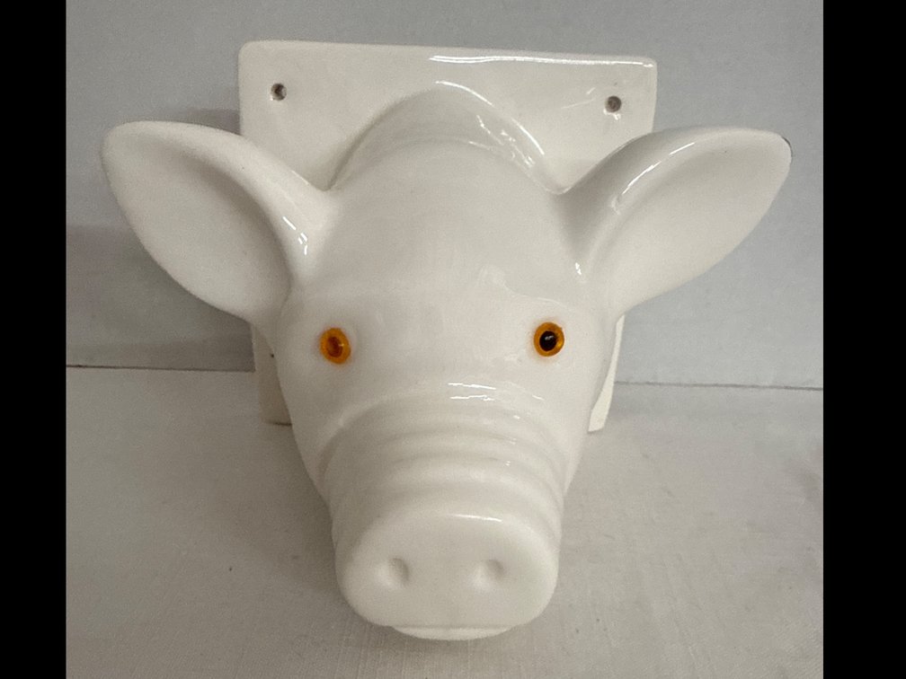 Vintage Pig Head Dish Towel/Apron Holder