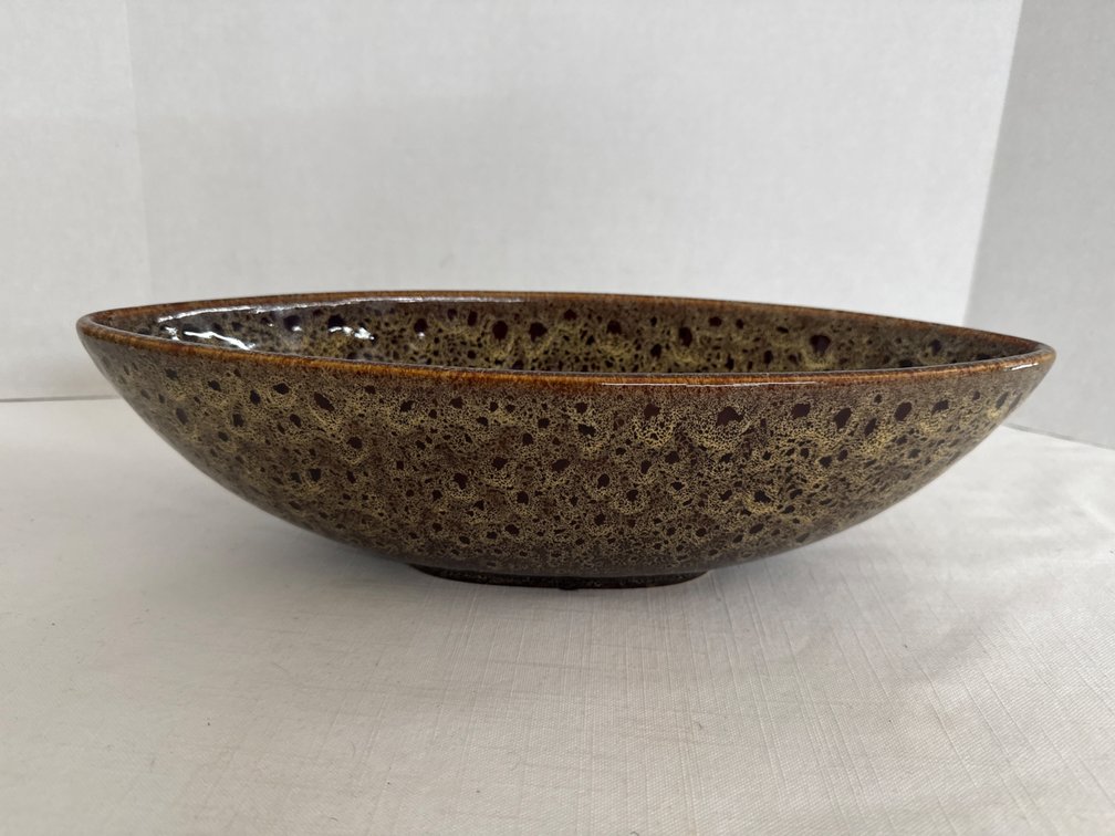 Peacock Feather Oval Bowl