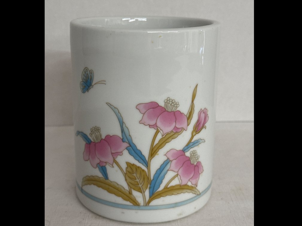 Vintage Floral Porcelain Crock
