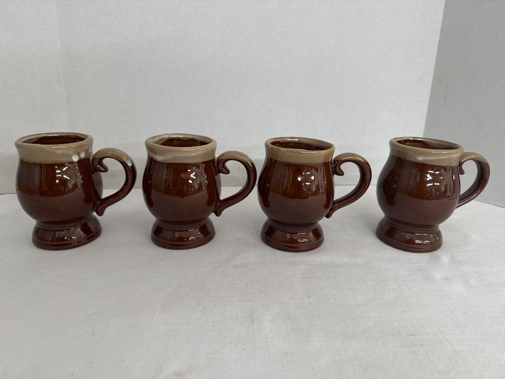 Vintage Drip Glaze Mugs (4)