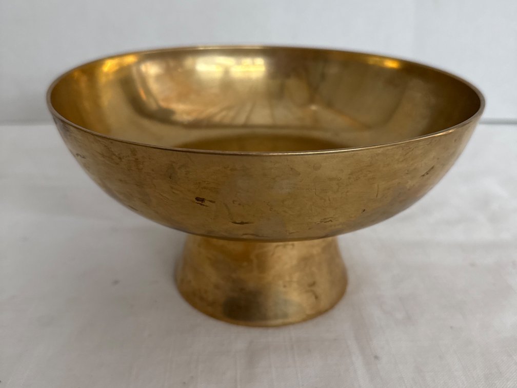 Vintage Brass Pedestal Bowl