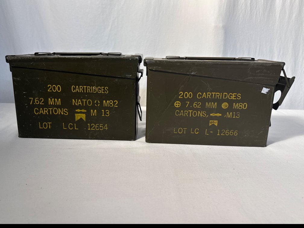 Vintage "Metal" Military Ammo Box (2)