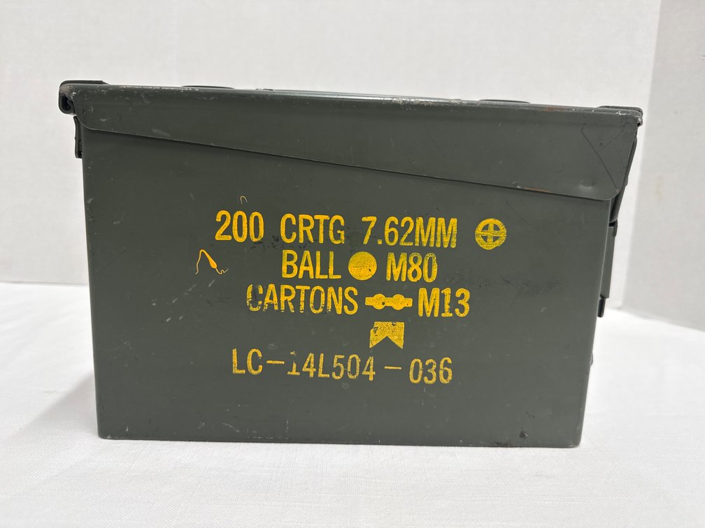 Vintage Military Metal Ammo Box