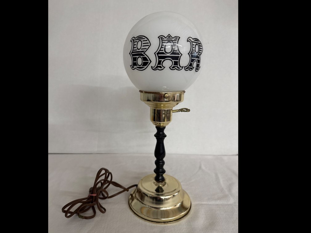 Vintage Glass & Brass Bar Light