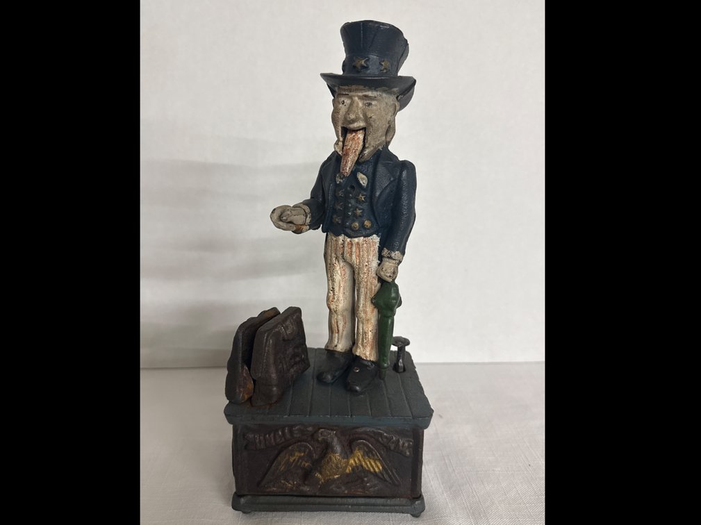 Vintage Cast Iron Uncle Sam Bank