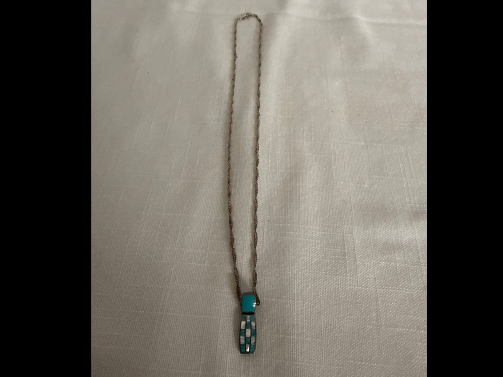 Silver & Turquoise Pendant Necklace